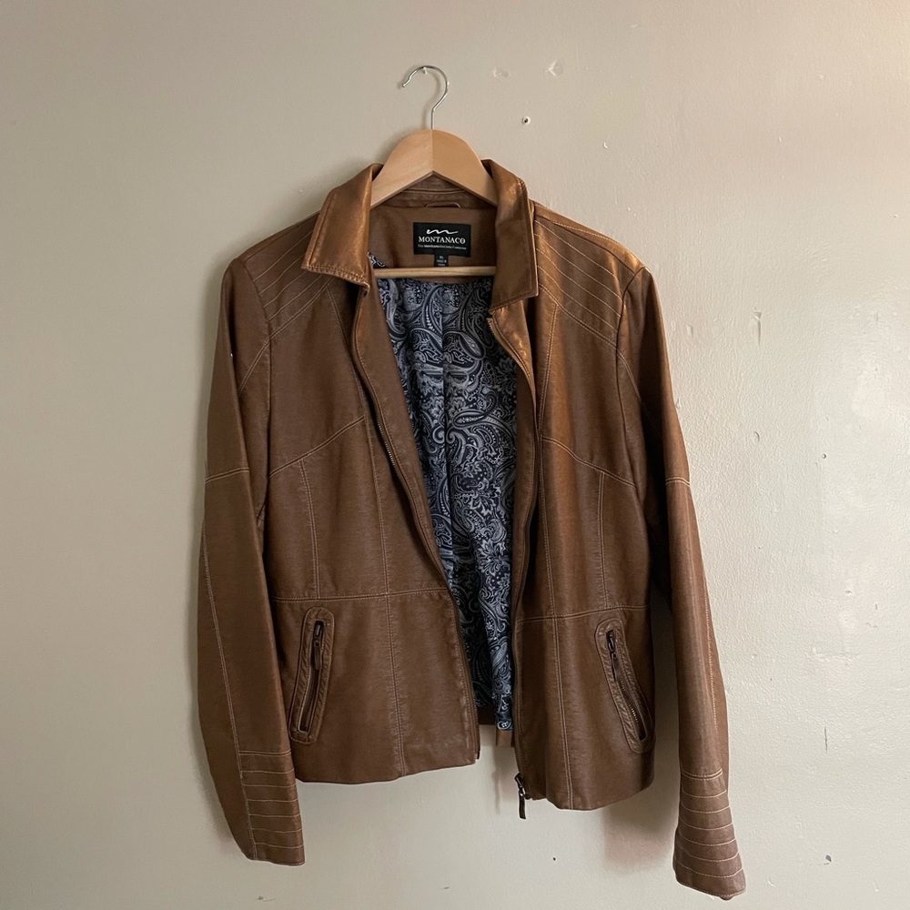 Brown leather jacket